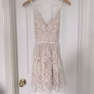 White Lace Strappy Dress from Tobi sz M